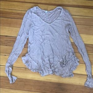 Tan free people long sleeve